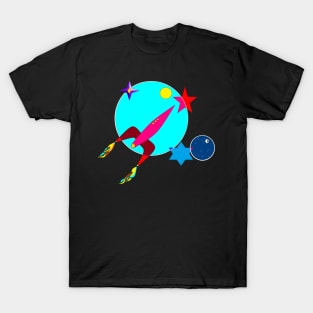 Spacecraft into Stars and Moon T-Shirt